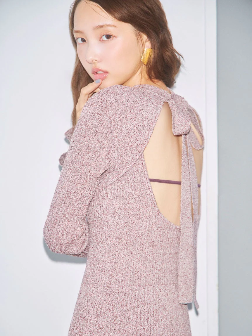Backless Maxi Knit Dress - Image 10