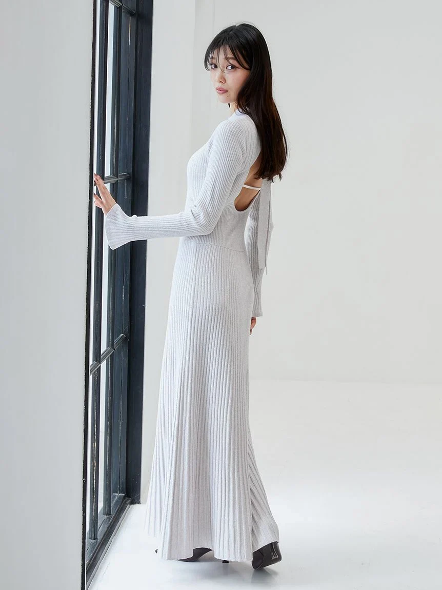 Backless Maxi Knit Dress - Image 13
