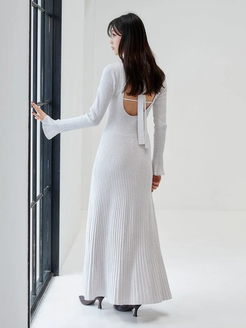 Backless Maxi Knit Dress - Image 14