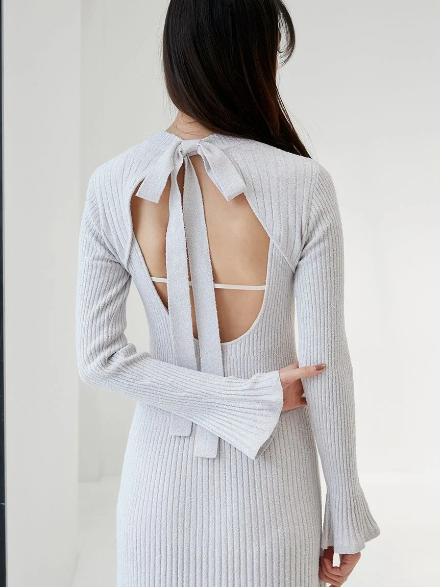Backless Maxi Knit Dress - Image 17