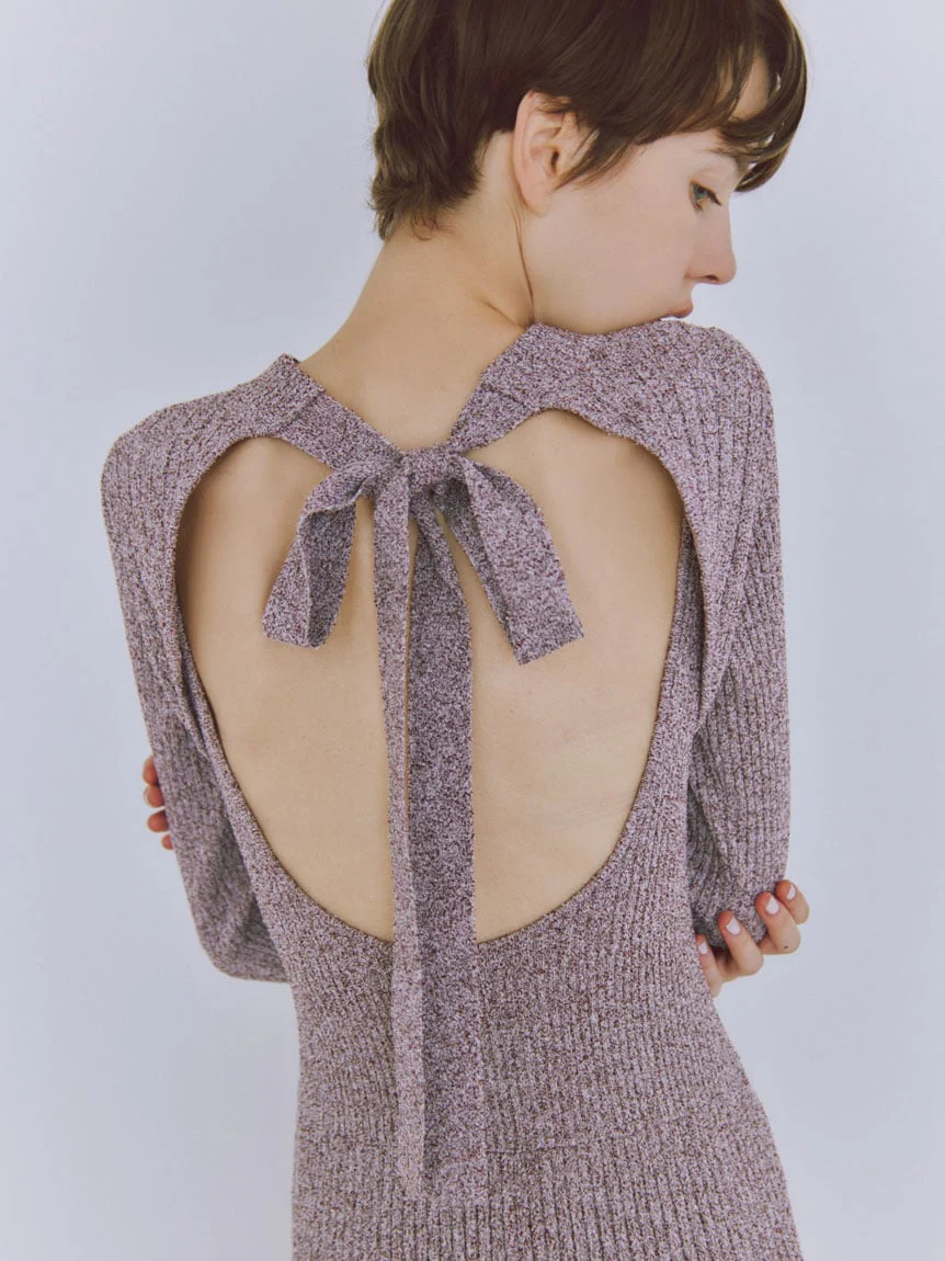 Backless Maxi Knit Dress - Image 5