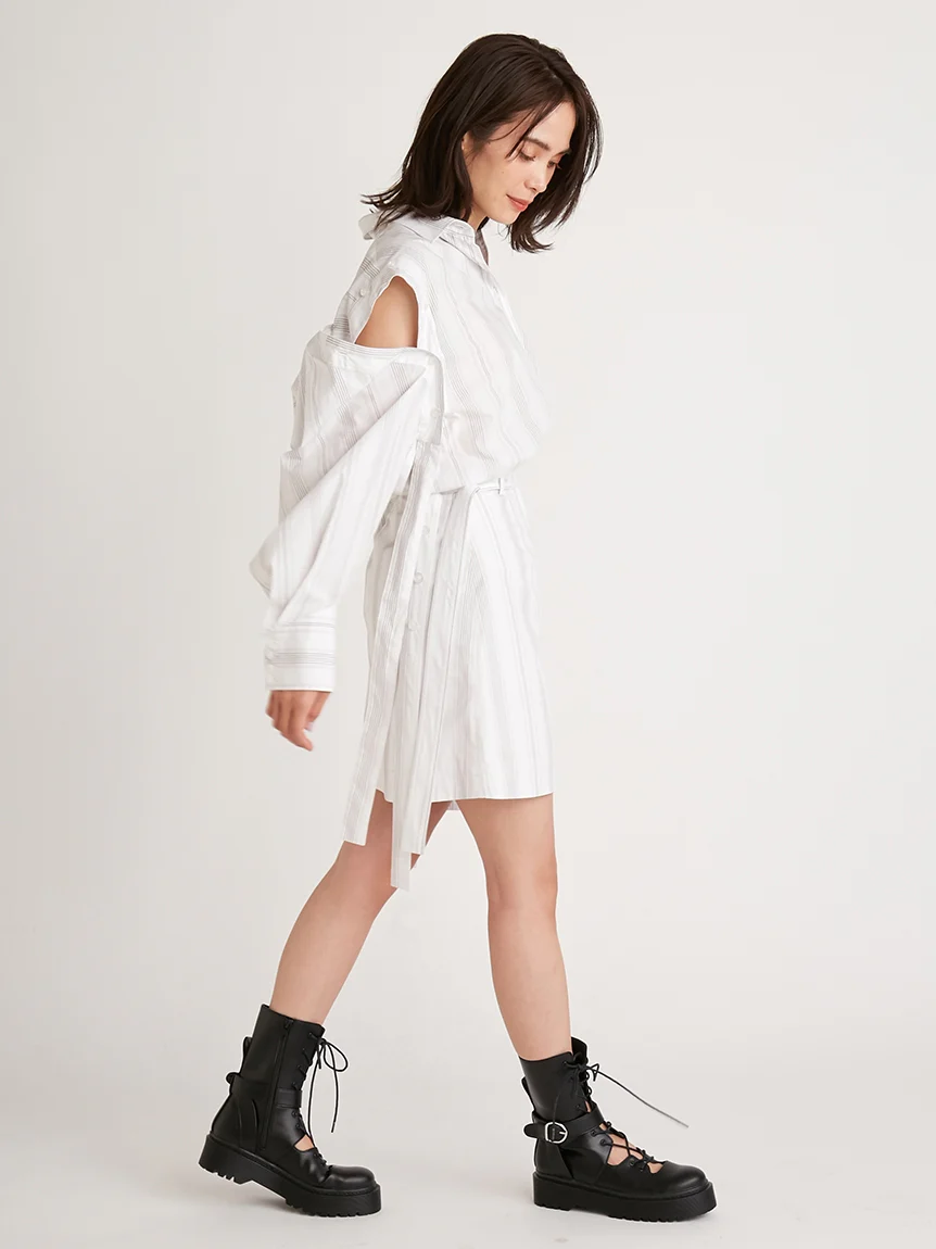 Belt Design High Waisted Mini Skirt - Image 4