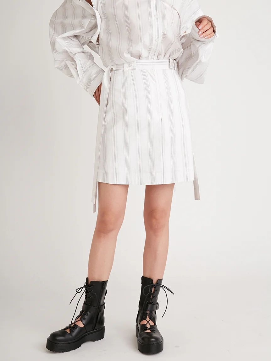 Belt Design High Waisted Mini Skirt - Image 8