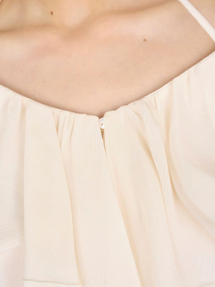Chiffon Frill Mini Combo Dress - Image 17