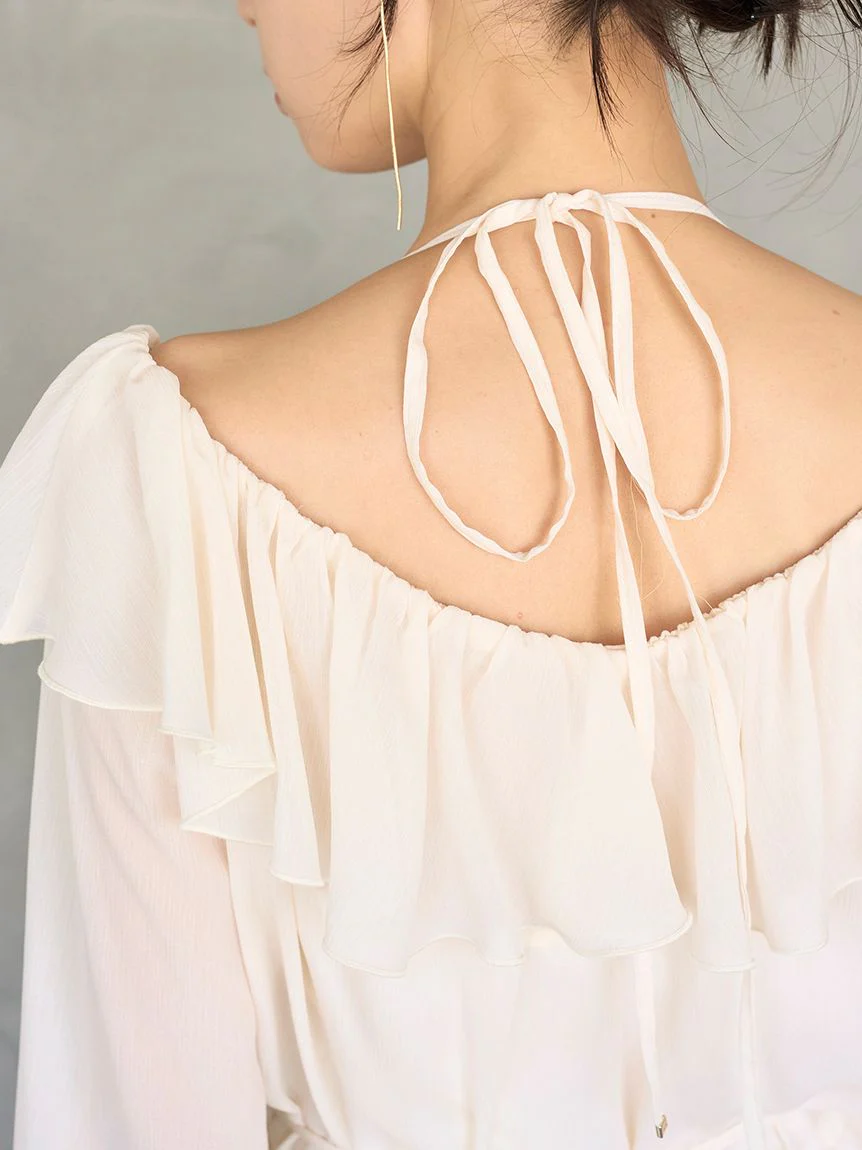 Chiffon Frill Mini Combo Dress - Image 18