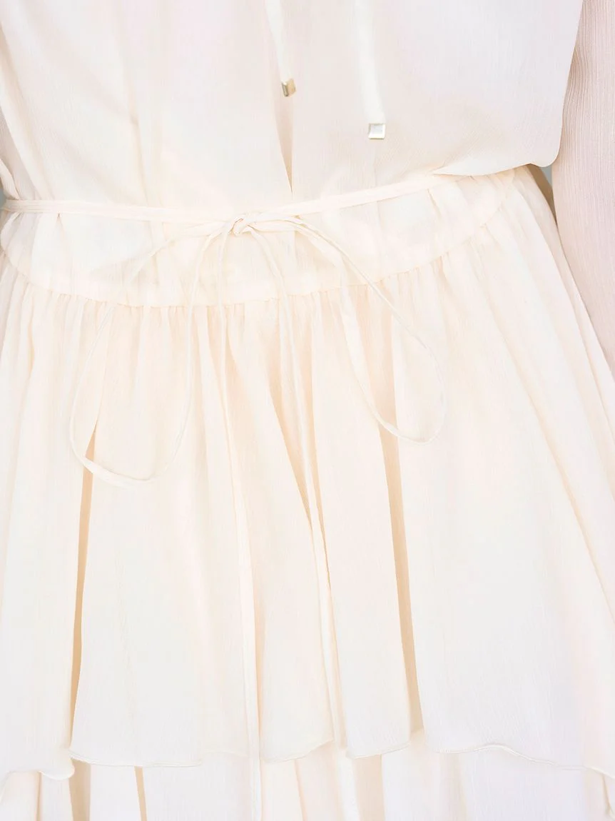 Chiffon Frill Mini Combo Dress - Image 19