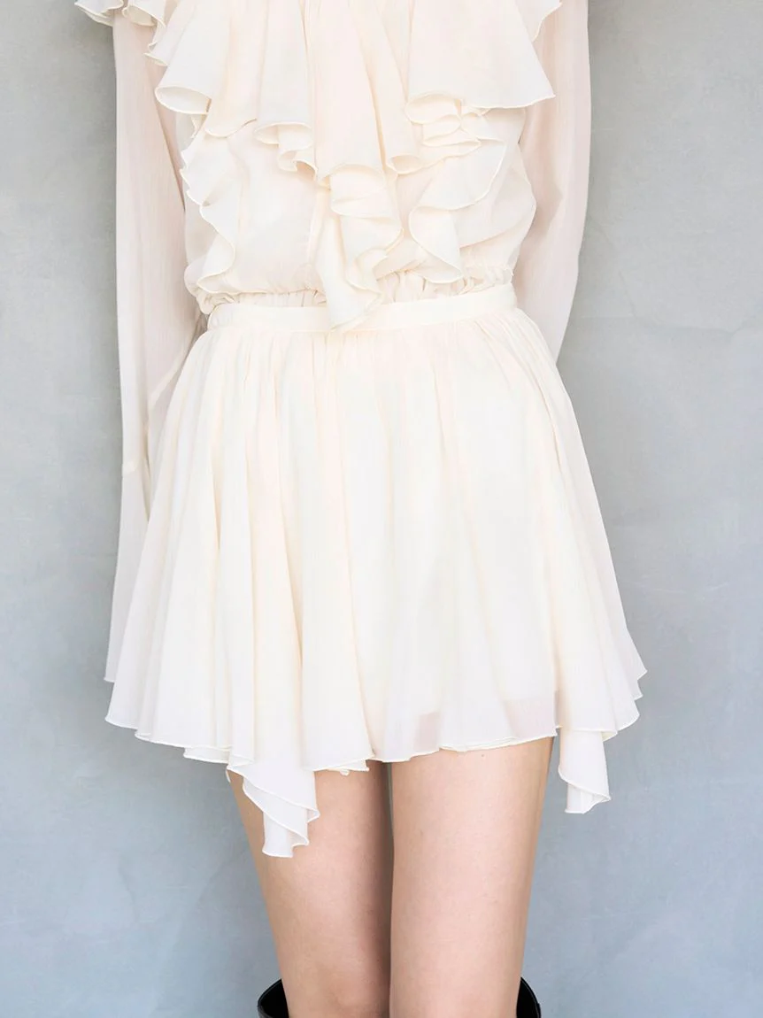 Chiffon Frill Mini Combo Dress - Image 20