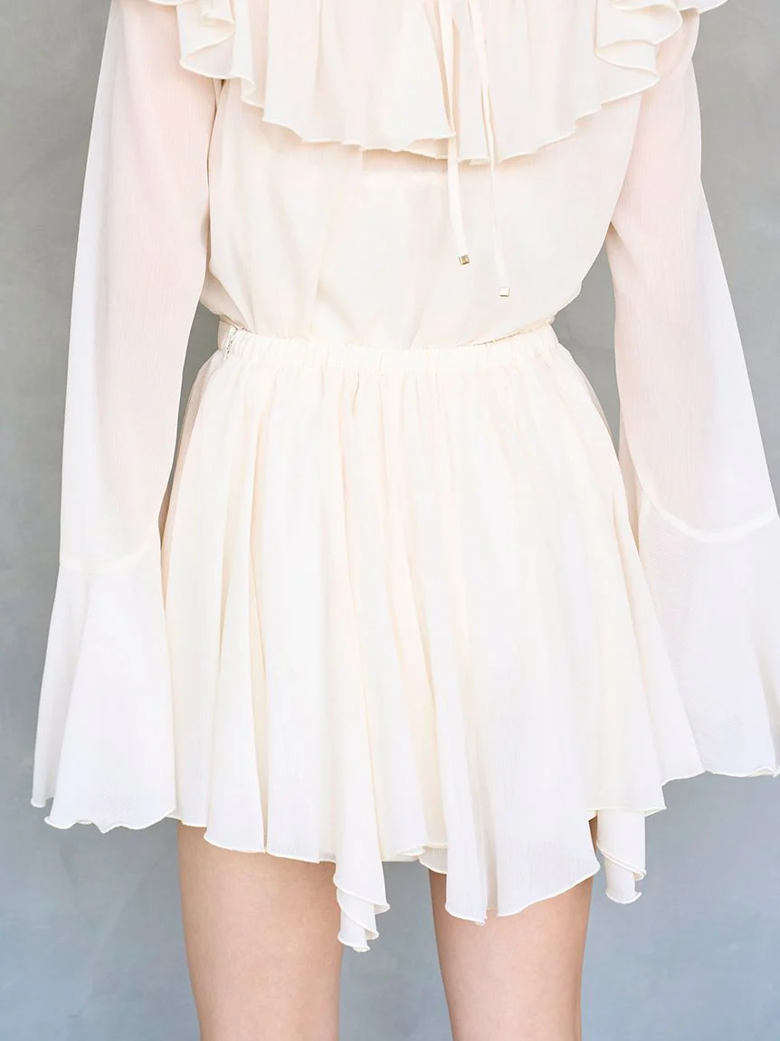 Chiffon Frill Mini Combo Dress - Image 21
