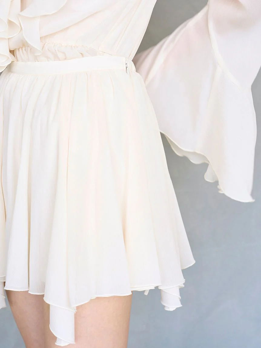 Chiffon Frill Mini Combo Dress - Image 22