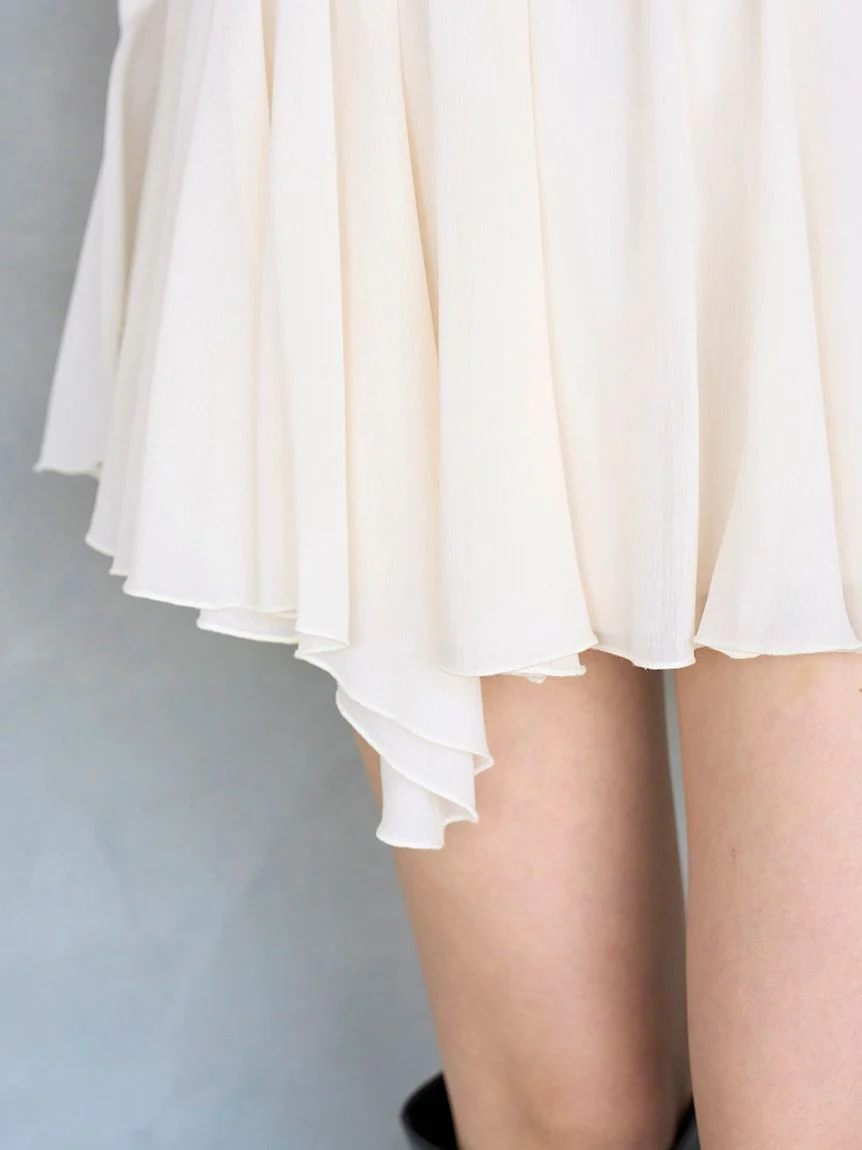 Chiffon Frill Mini Combo Dress - Image 23
