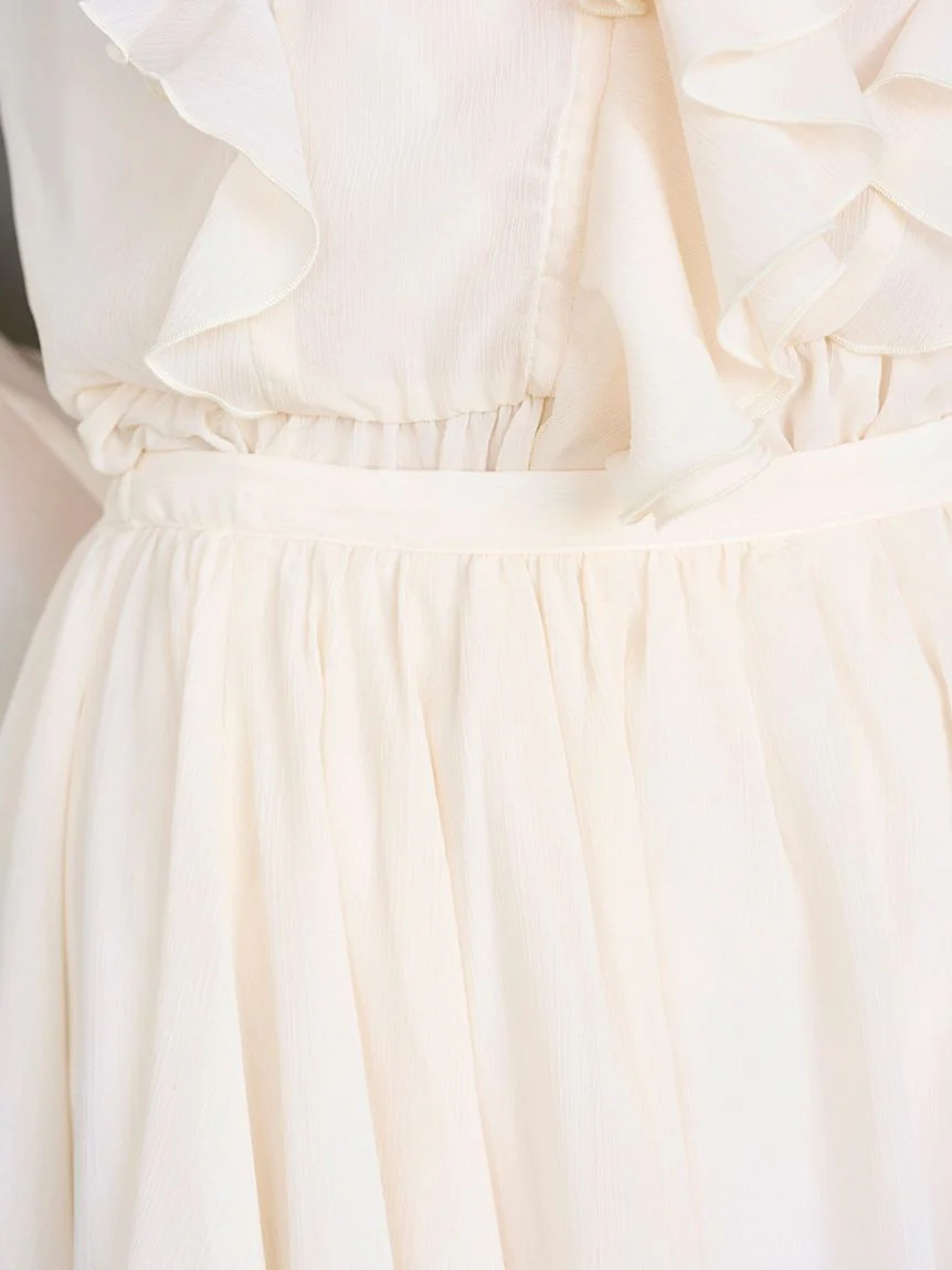 Chiffon Frill Mini Combo Dress - Image 24
