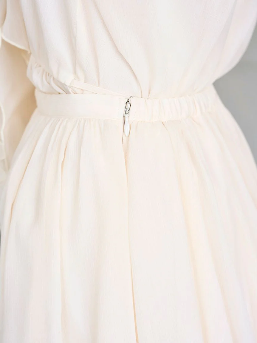 Chiffon Frill Mini Combo Dress - Image 25