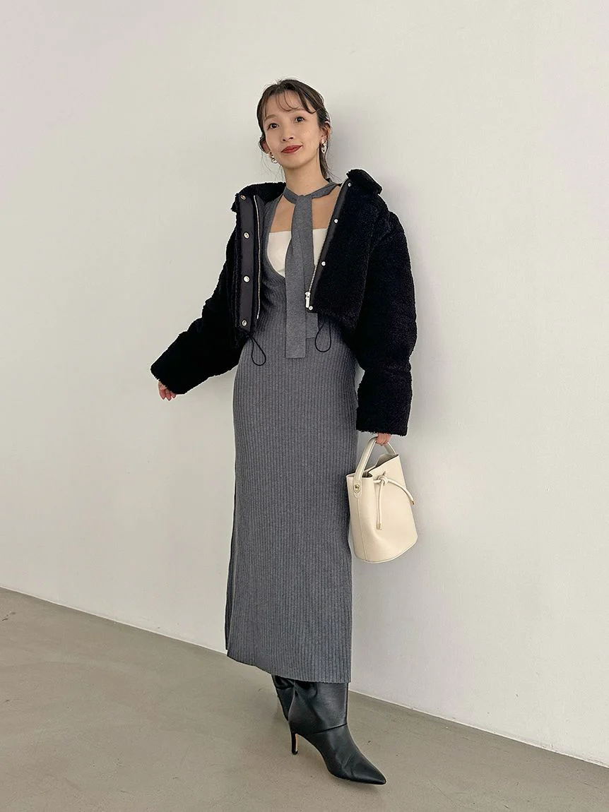 Choker Detail Maxi Knit Dress - Image 3