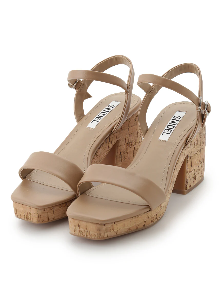 Cork Studded Ankle-Strap Heeled Sandals - Image 3