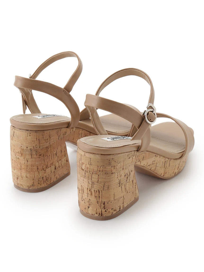 Cork Studded Ankle-Strap Heeled Sandals - Image 4