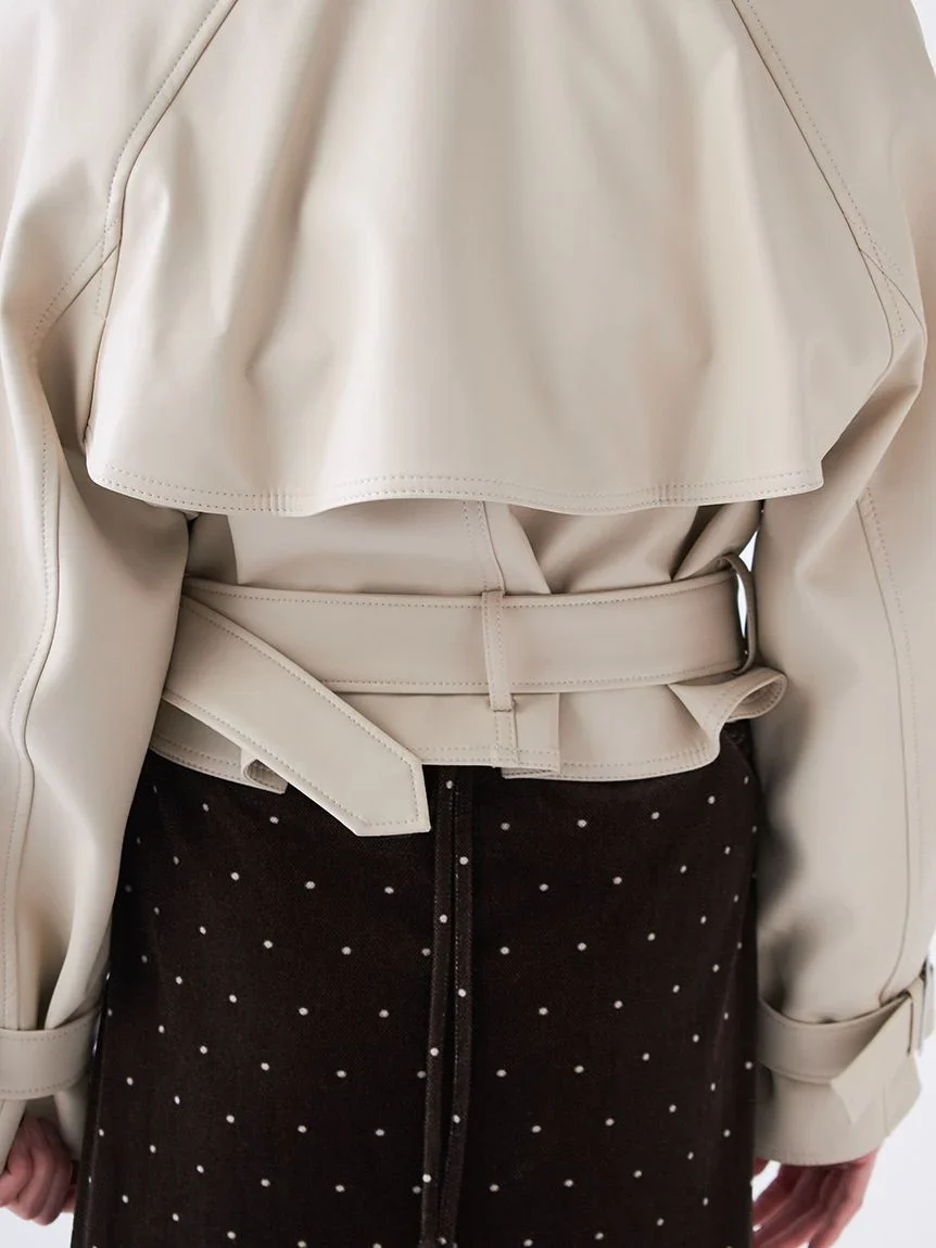 Cropped Trench Jacket - Image 10