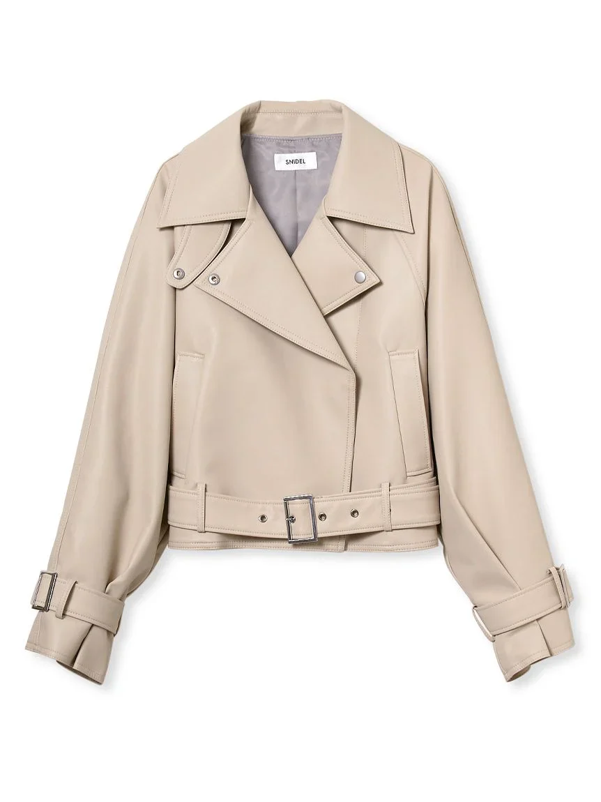 Cropped Trench Jacket - Image 3