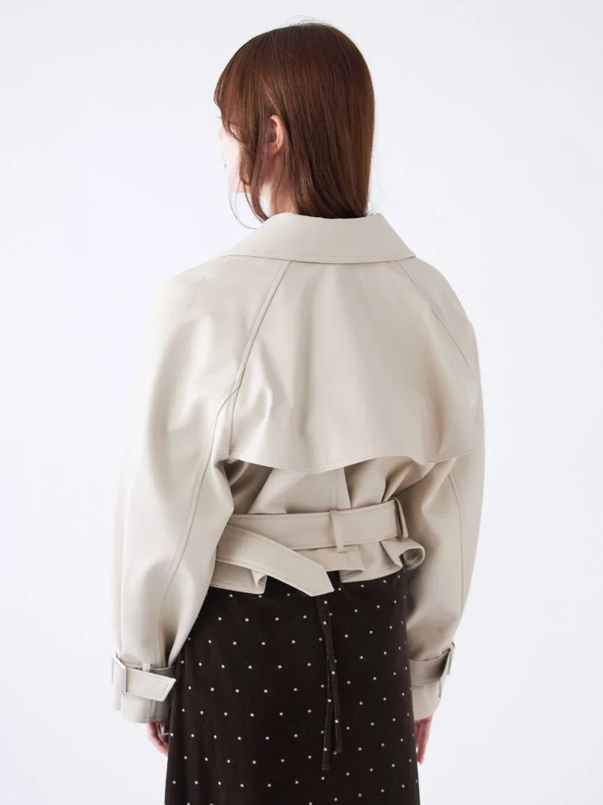 Cropped Trench Jacket - Image 5