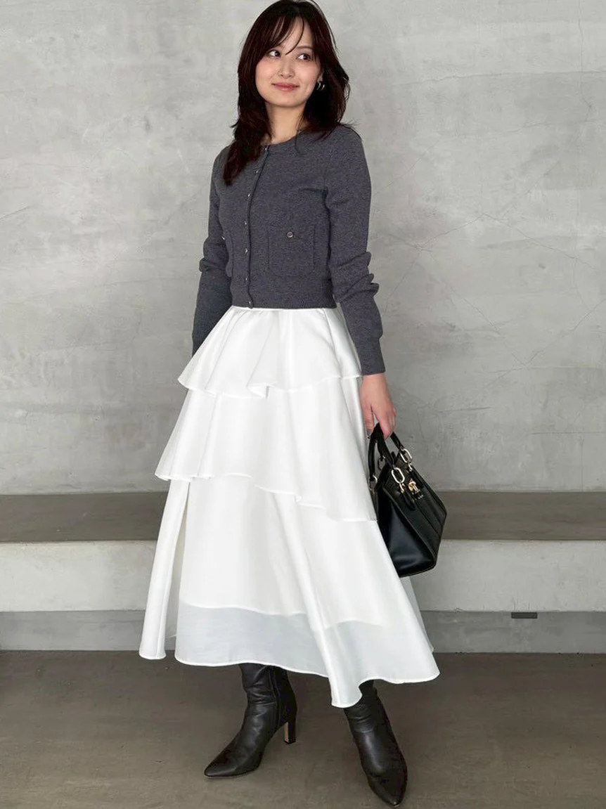 Eco Knit Cardigan & Tiered Skirt Set - Image 7