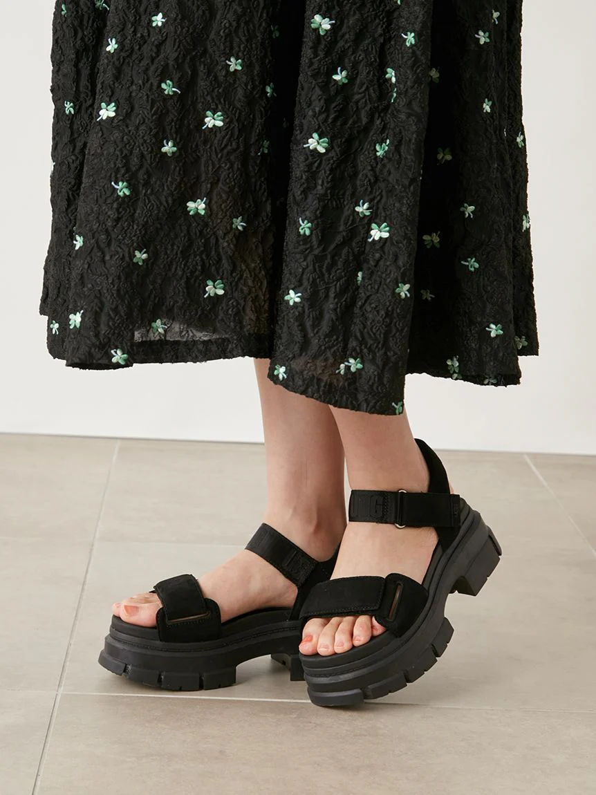 Embossed Jacquard Volume Gather Midi Skirt - Image 11