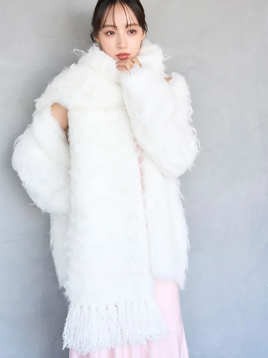 Fluffy Feather Long Scarf - Image 16