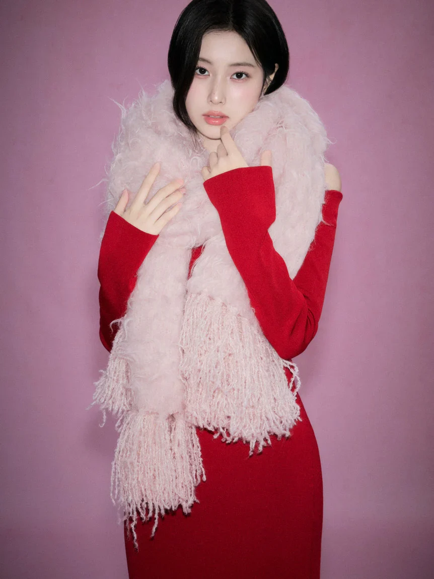 Fluffy Feather Long Scarf - Image 8