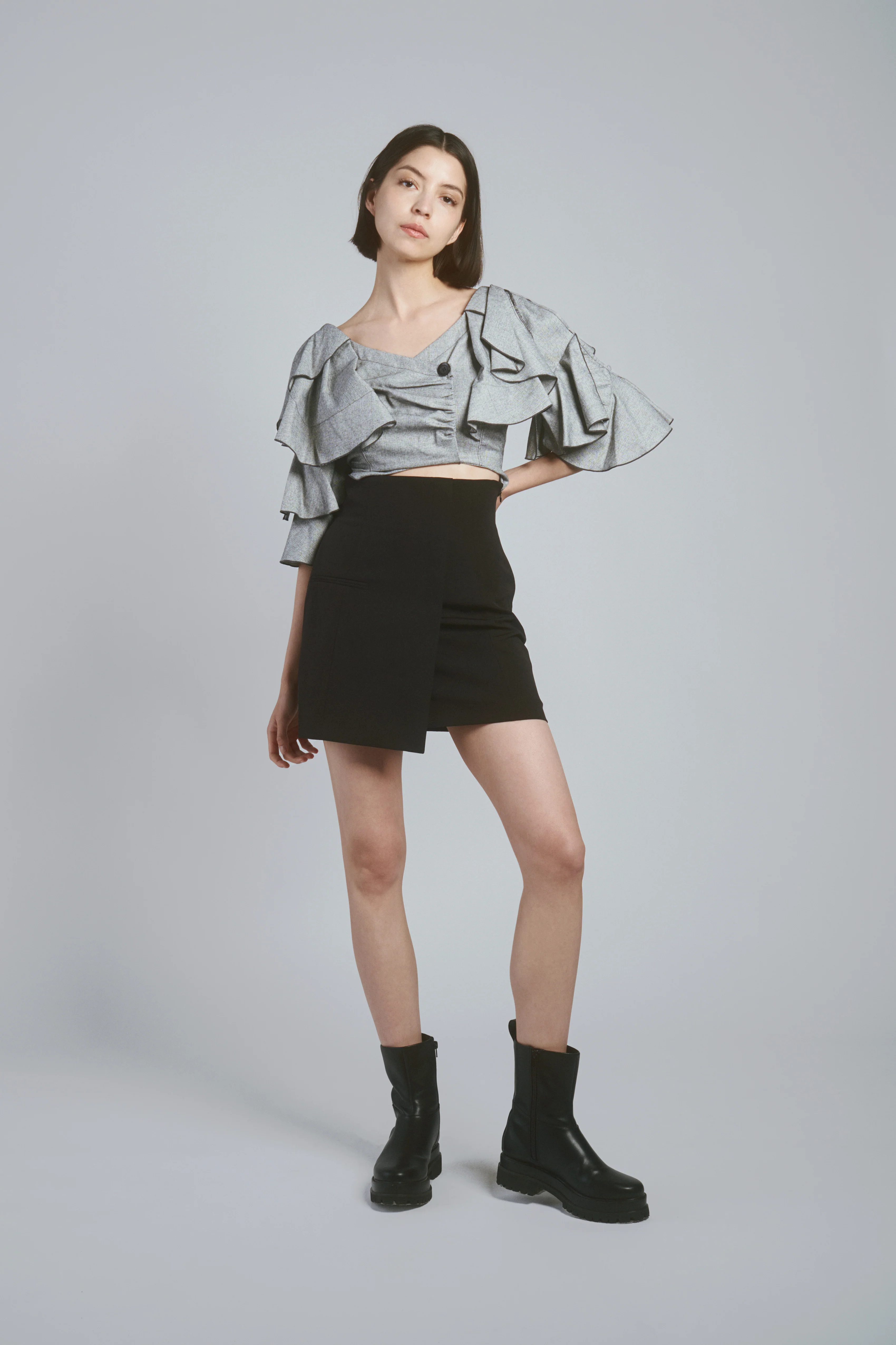 Tiered Ruffles Crop Blouse - Image 11