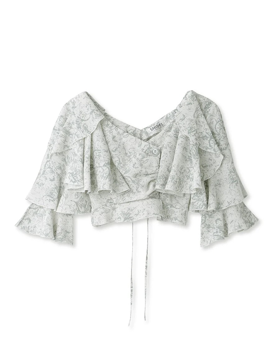 Tiered Ruffles Crop Blouse - Image 3