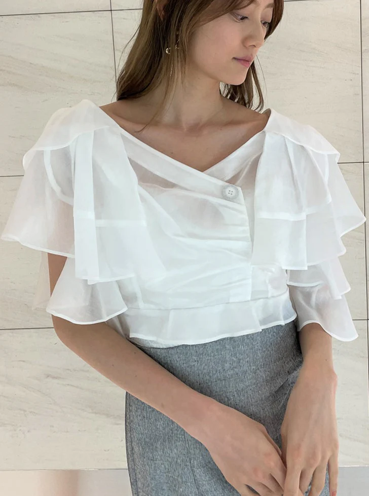 Tiered Ruffles Crop Blouse - Image 5