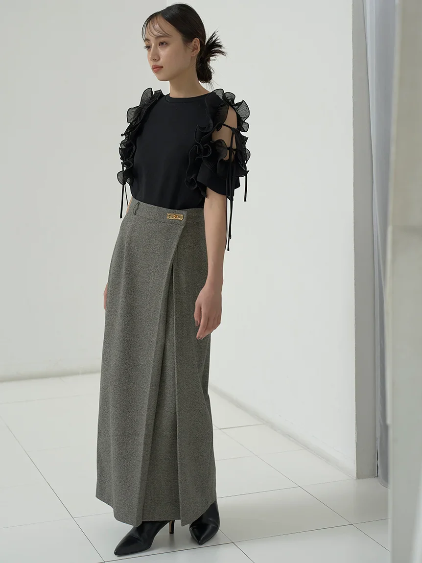 Front Slit High-Waist Wrap Skirt - Image 12