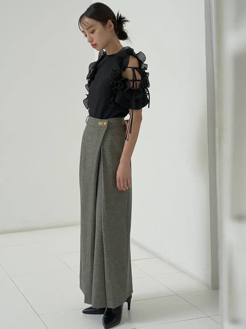 Front Slit High-Waist Wrap Skirt - Image 14