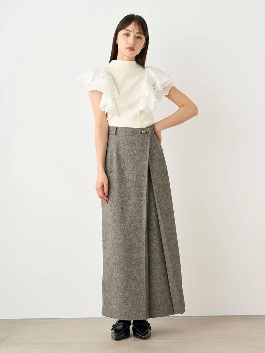 Front Slit High-Waist Wrap Skirt - Image 25