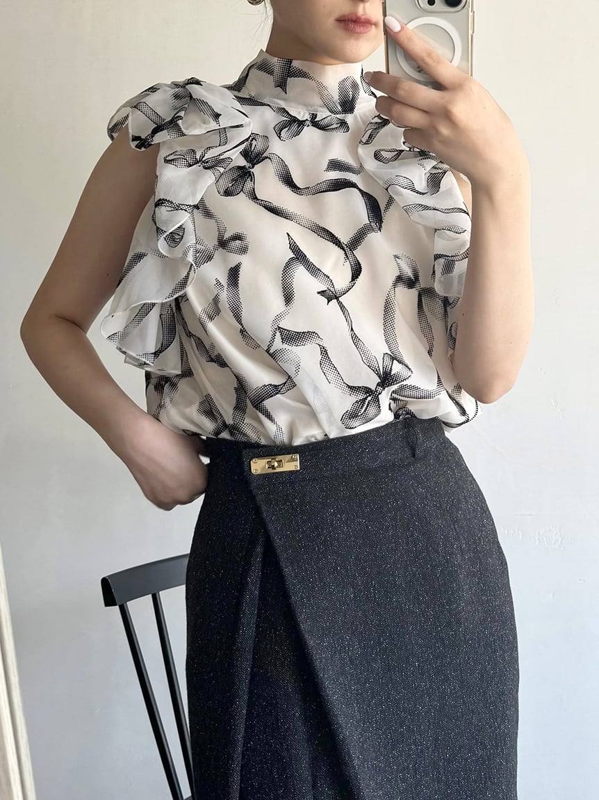 Front Slit High-Waist Wrap Skirt - Image 33