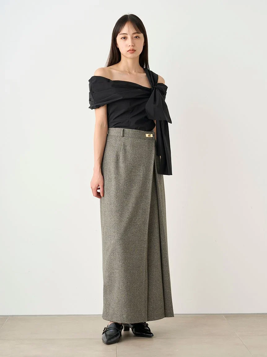 Front Slit High-Waist Wrap Skirt - Image 7