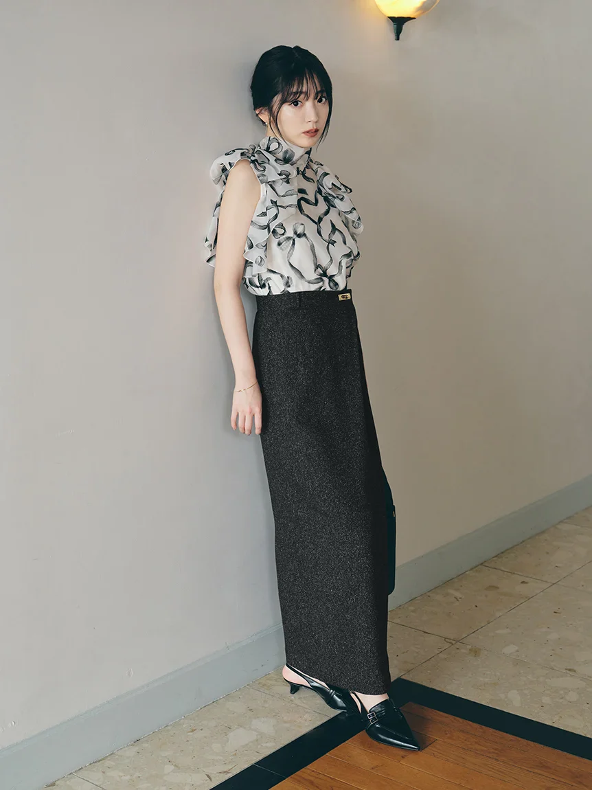 Front Slit High-Waist Wrap Skirt - Image 8