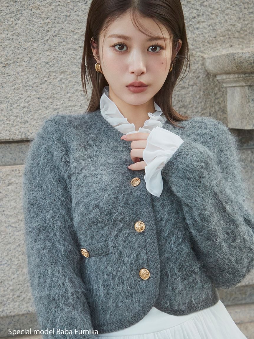 Fur-Like Frill Knit Jacket - Image 6
