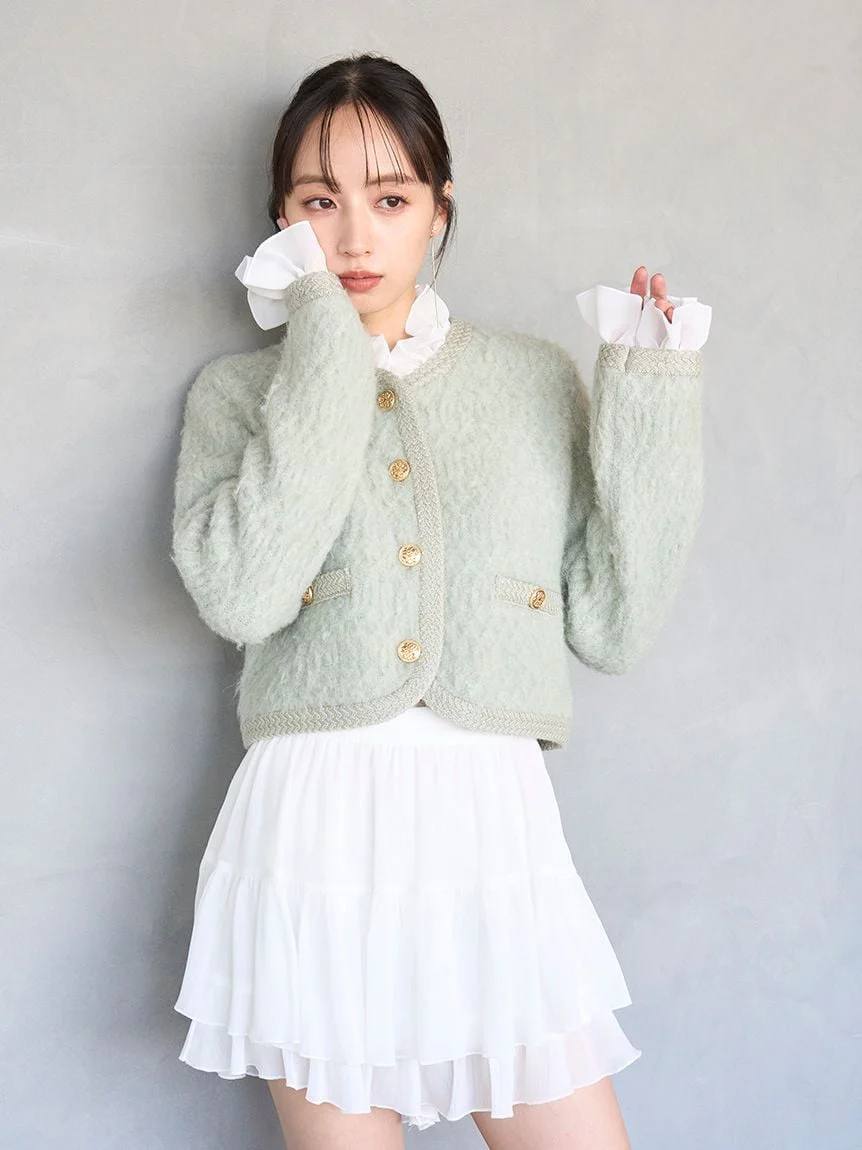 Fur-Like Frill Knit Jacket - Image 8