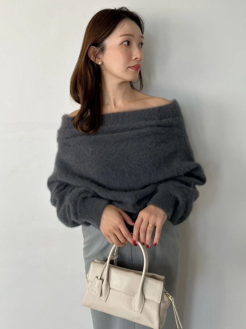 [HIGH QUALITY COLLECTION] Fox Cashmere Off-Shoulder Pullover - Image 15