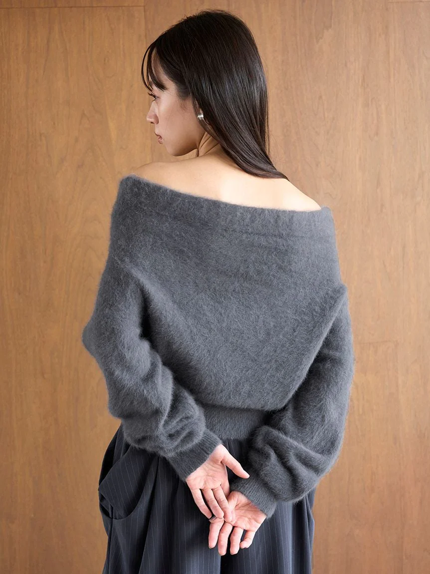 [HIGH QUALITY COLLECTION] Fox Cashmere Off-Shoulder Pullover - Image 18
