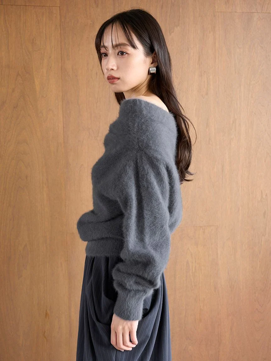 [HIGH QUALITY COLLECTION] Fox Cashmere Off-Shoulder Pullover - Image 19