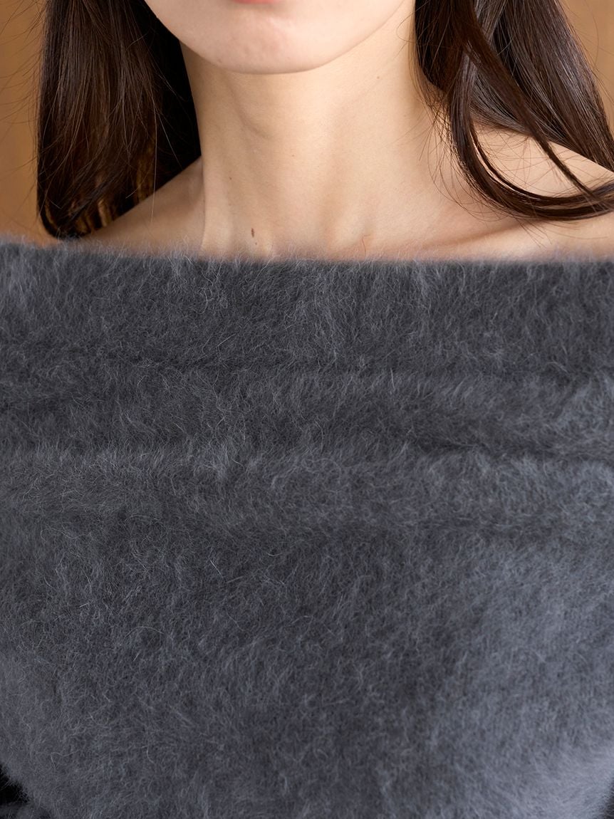 [HIGH QUALITY COLLECTION] Fox Cashmere Off-Shoulder Pullover - Image 20