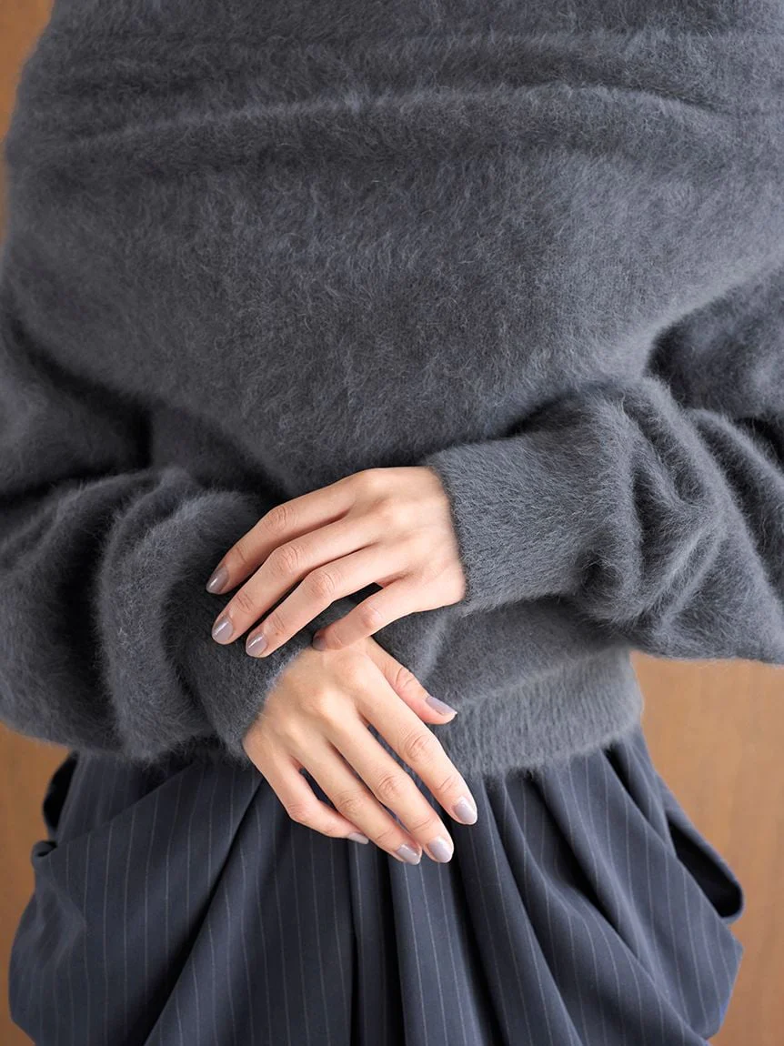 [HIGH QUALITY COLLECTION] Fox Cashmere Off-Shoulder Pullover - Image 21