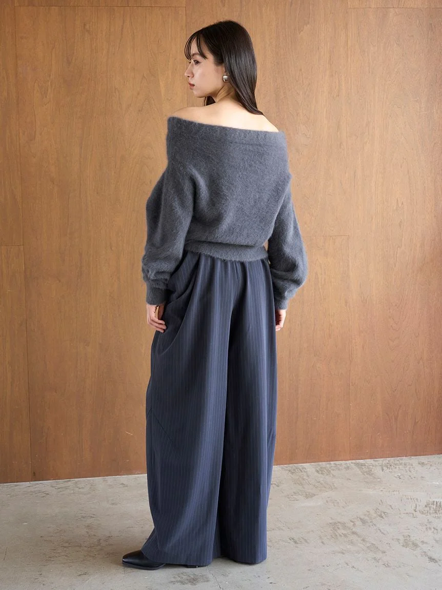[HIGH QUALITY COLLECTION] Fox Cashmere Off-Shoulder Pullover - Image 24
