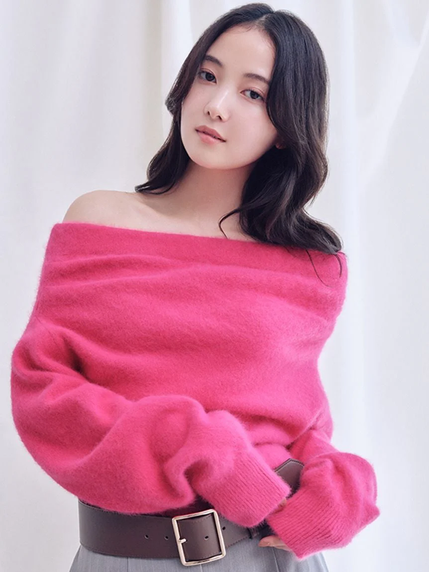 [HIGH QUALITY COLLECTION] Fox Cashmere Off-Shoulder Pullover - Image 6