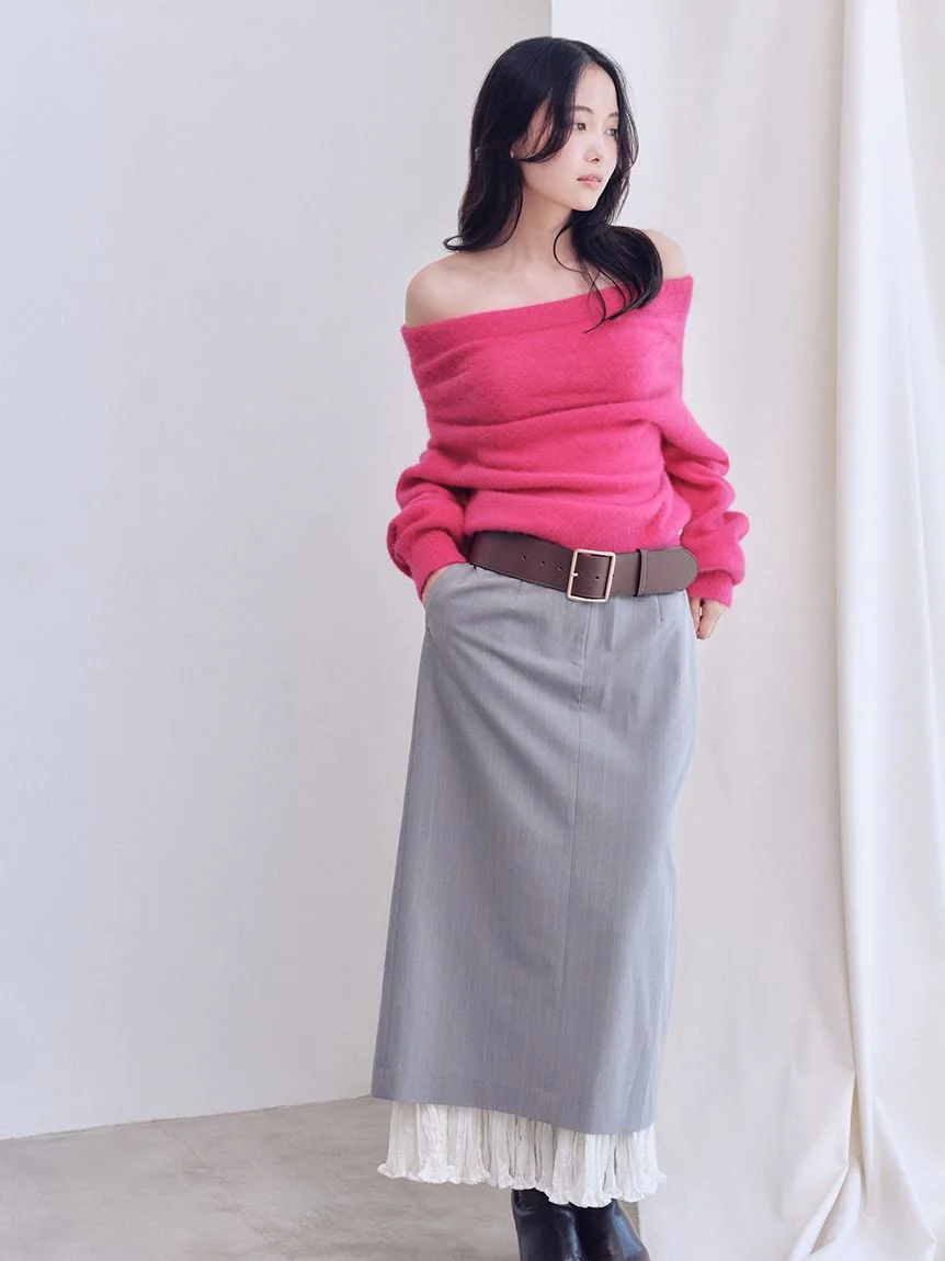 [HIGH QUALITY COLLECTION] Fox Cashmere Off-Shoulder Pullover - Image 7