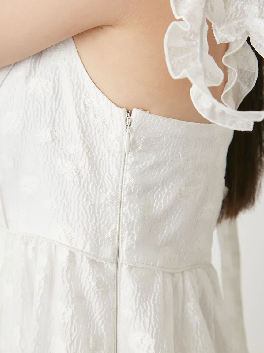 Jacquard Floral Bow Tie Midi Dress - Image 10