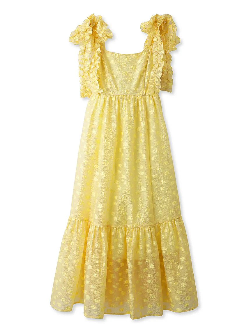Jacquard Floral Bow Tie Midi Dress - Image 3