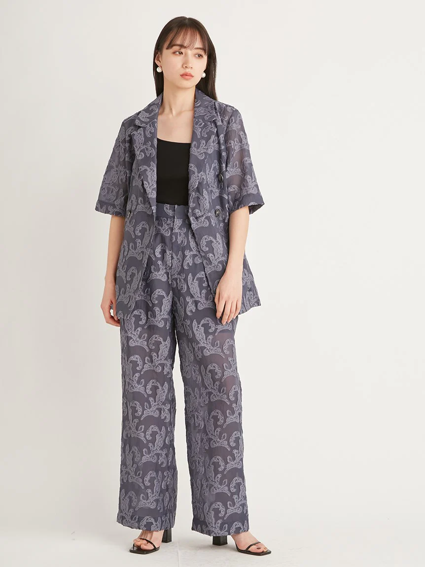 Jacquard Half Sleeve Blazer - Image 10