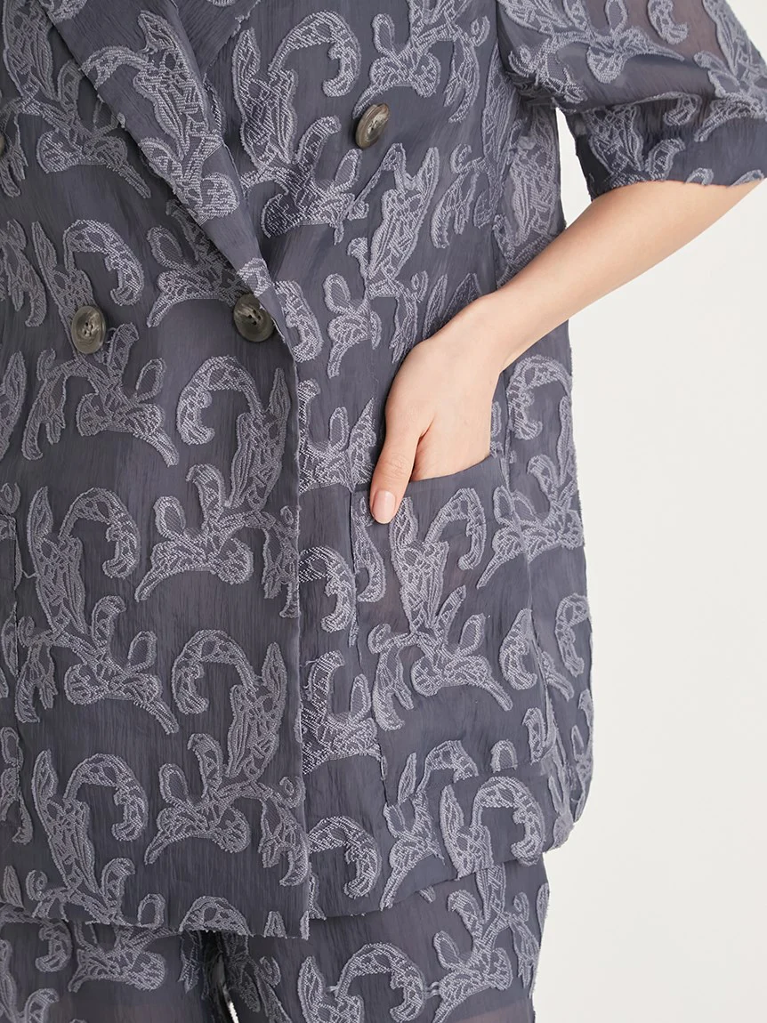 Jacquard Half Sleeve Blazer - Image 8