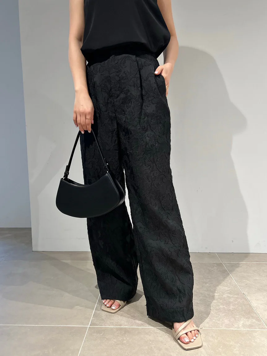 Jacquard High Waist Tuck Pants - Image 21